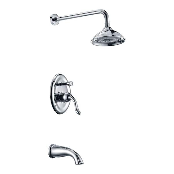 ANZZI Assai Series 1-Handle 5-Spray Tub and Shower Faucet in Polished Chrome (Valve Included)