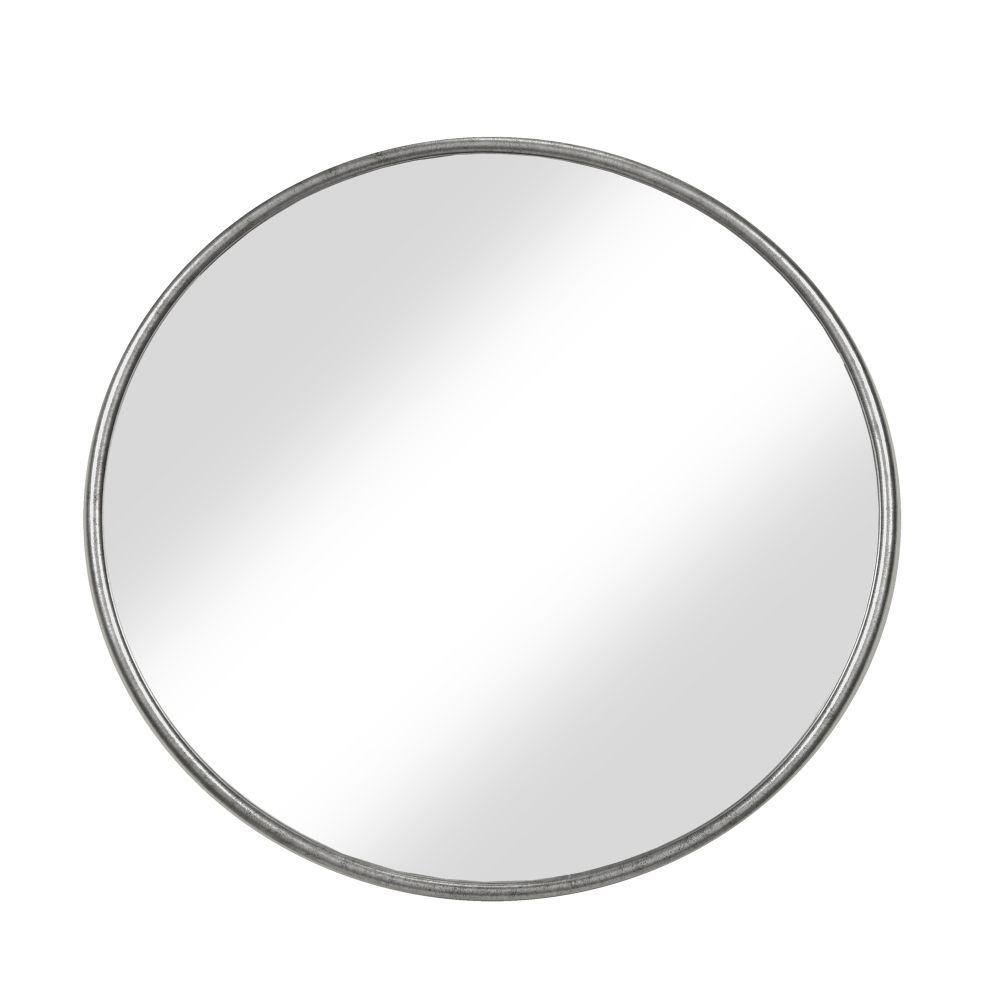 Benjara Small Round Silver Modern Mirror (1 in. H x 36 in. W) BM205992 -  The Home Depot
