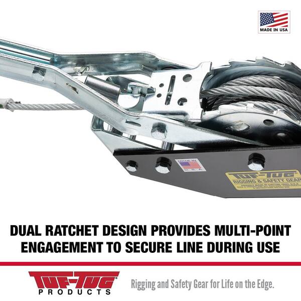 TUF-TUG Large Frame, Single Line, 5,000 lbs. Come Along Cable Puller, 10 ft.  Reach TT5000-10C - The Home Depot