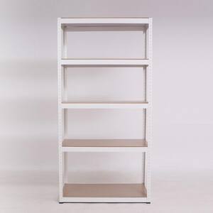 Tileon White 5 Tier Adjustable Storage Shelving Metal Storage Utility Rack Shelf Unit for Warehouse Pantry Closet Kitchen WYHDRA323
