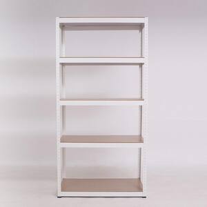 White 5-Tier Adjustable Storage Shelving, Metal Storage Utility Rack Shelf Unit for Warehouse Pantry Closet Kitchen