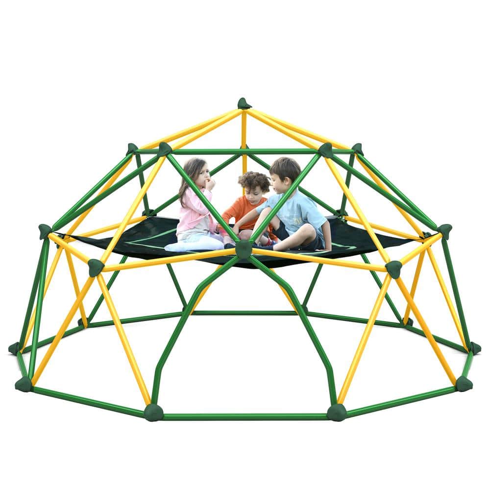 13 ft. Dome Climber Play Center, Kids Climbing Dome Tower with Hammock, Rus