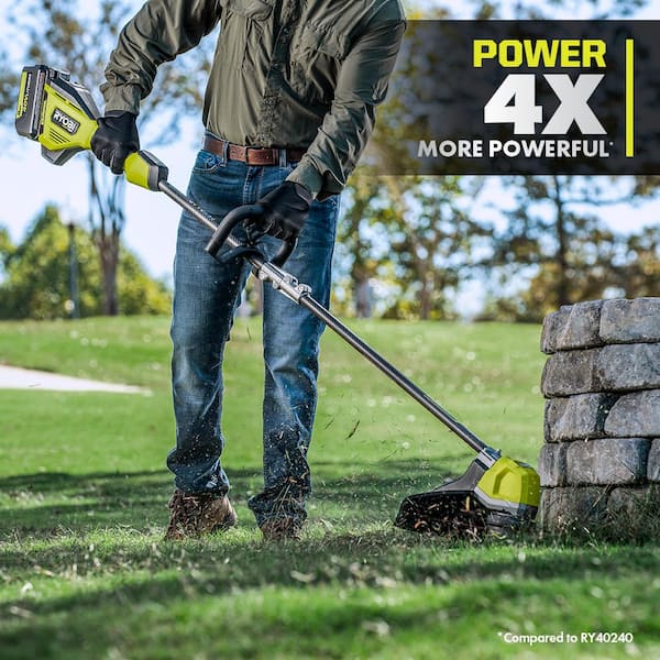 RYOBI - 40V HP Brushless Whisper Series 21" Walk Behind Self-Propelled All Wheel Drive Lawn Mower - Trimmer 3 Batteries Chargers