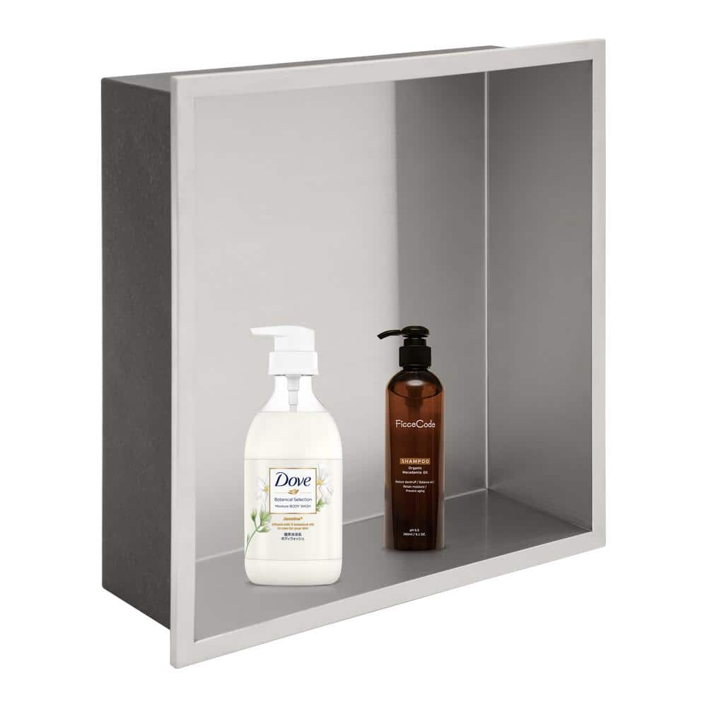Logmey 13 in. W x 13 in. H x 4 in. D Recessed Bathroom Shower Niche in ...