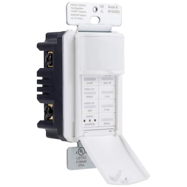 myTouchSmart Single Pole 150-Degree Sensor Wall Motion Activated Timer Simple-Set, White