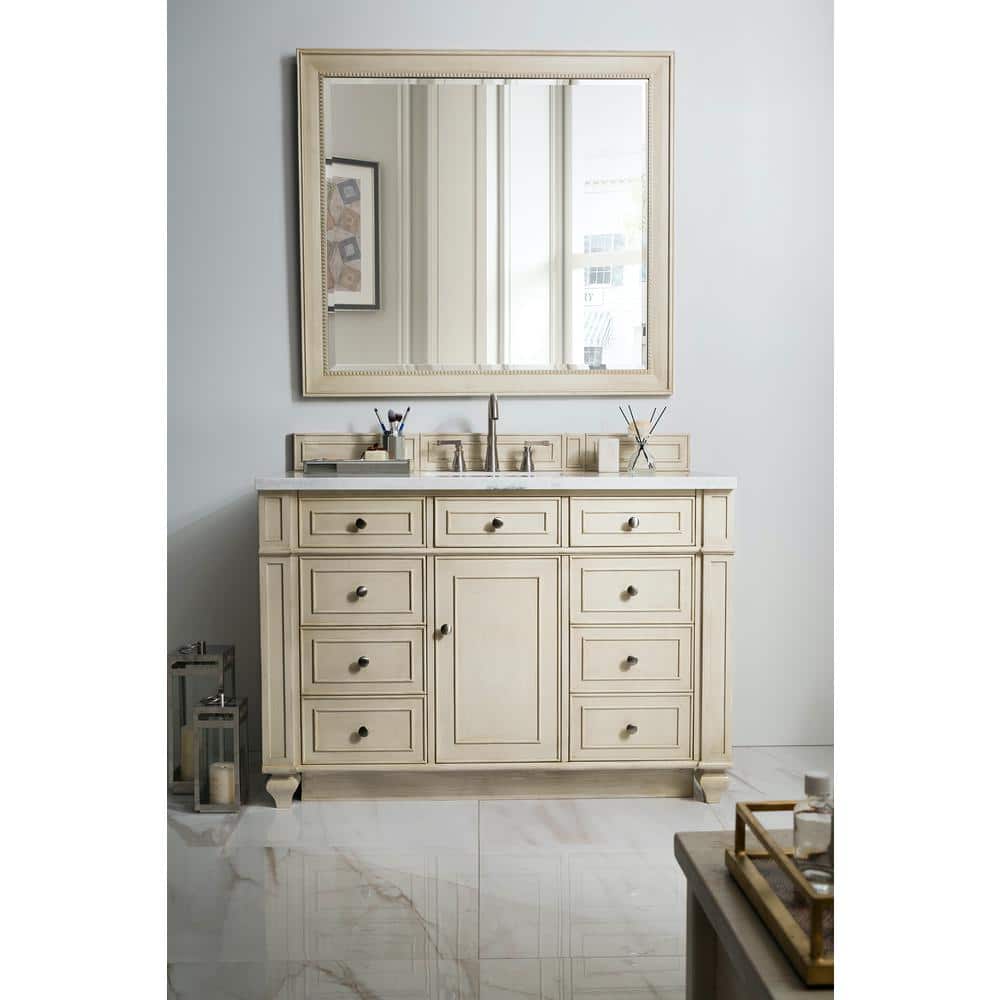 Bristol 44" Vintage Vanilla Rectangular Wood-Framed Mirror