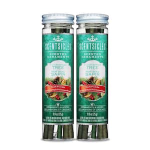 Scented Ornaments, 6ct Bottle, O Christmas Tree, Fragrance-Infused Paper Sticks, 2 Pack