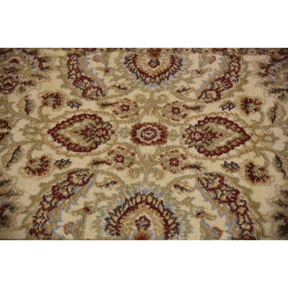 Ivory Floral Rectangular Synthetic Easy Care Area Rug