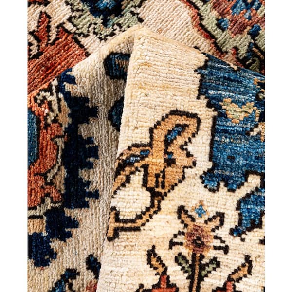 Serapi Ivory 3 X 5 Tribal Wool Indoor Area Rug