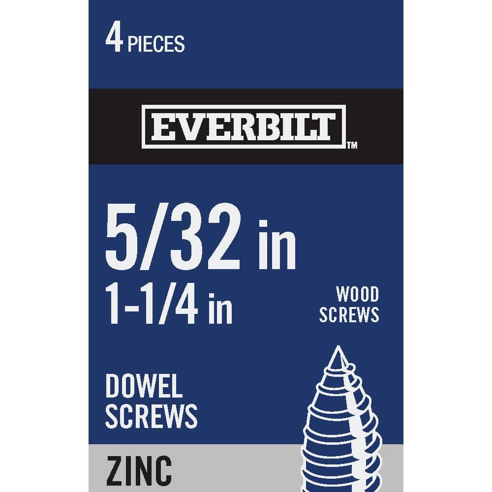 Screw-In Dowel Furniture Connector, Zinc, 11/32 (9mm) Length for 3/16  (5mm) Hole, R014Z