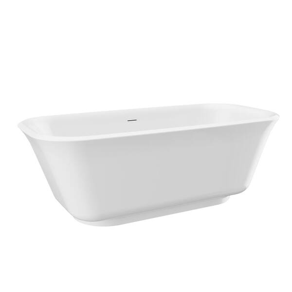 66.94 in. x 31.5 in. Freestanding Soaking Bathtub Dual Ended with Integral Drain in Glossy White