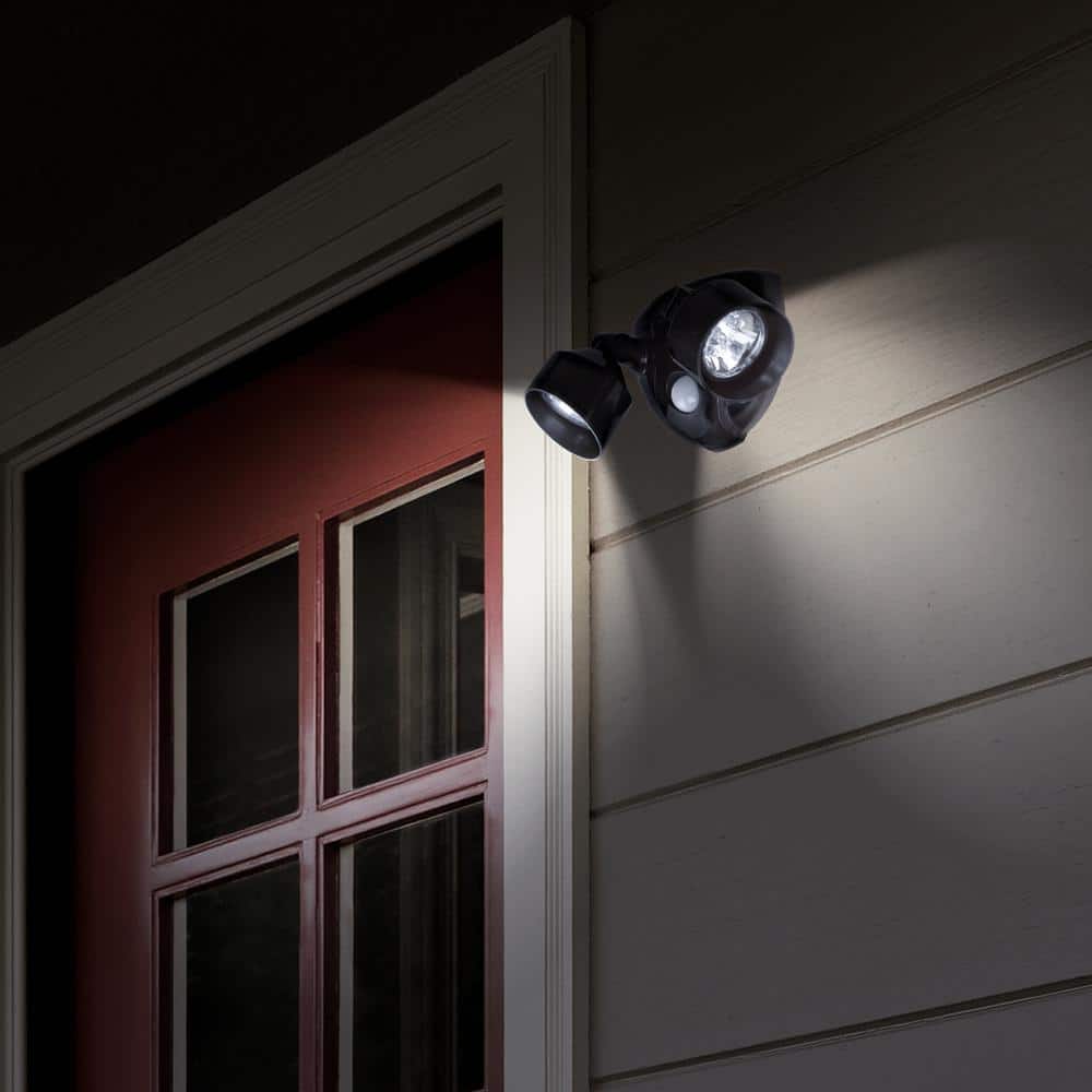 Black Dual Head Motion Sensor LED Security Light