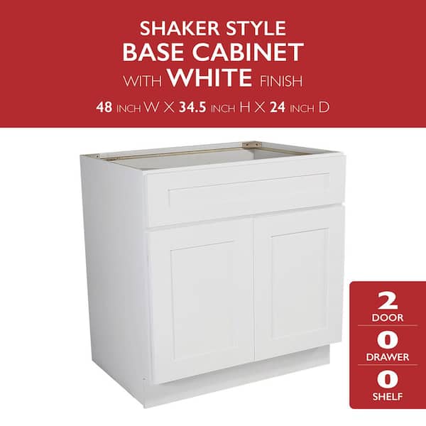 Fully Assembled Sink Base Cabinet SB48 in White 34.5 in. x 24 in. x 24 in.
