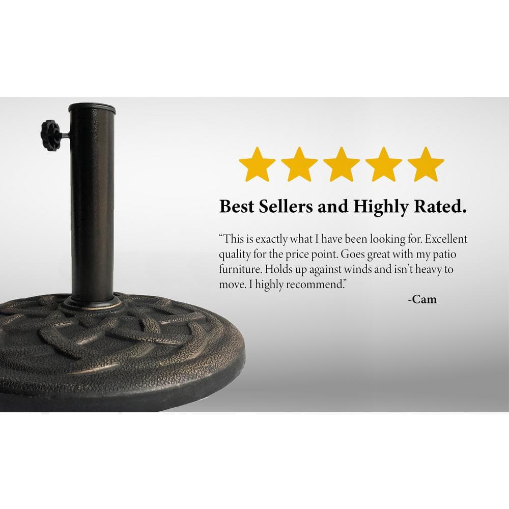 Bronze Cast Stone Outdoor Umbrella Base with Interlocking Design