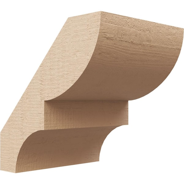 Ekena Millwork 5 in. x 6 in. x 6 in. Ridgewood Rough Cedar Woodgrain Timberthane Polyurethane Knee Brace, Primed