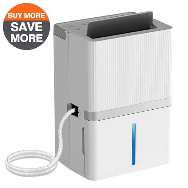 75 pt. 4000 sq. ft. Portable Dehumidifier for Home in White, with Drain Hose, Bucket, 41dB Sleep Mode, Auto Defrost