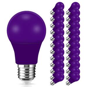 60-Watt Equivalent 9-Watt A19 E26 Base Non-Dimmable Violet LED Colored Light Bulb 9000K (24-Pack)