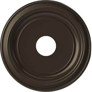 16 in. O.D. x 3-1/2 in. I.D. x 1-3/8 in. P Traditional Thermoformed PVC Ceiling Medallion in Metallic Dark Bronze
