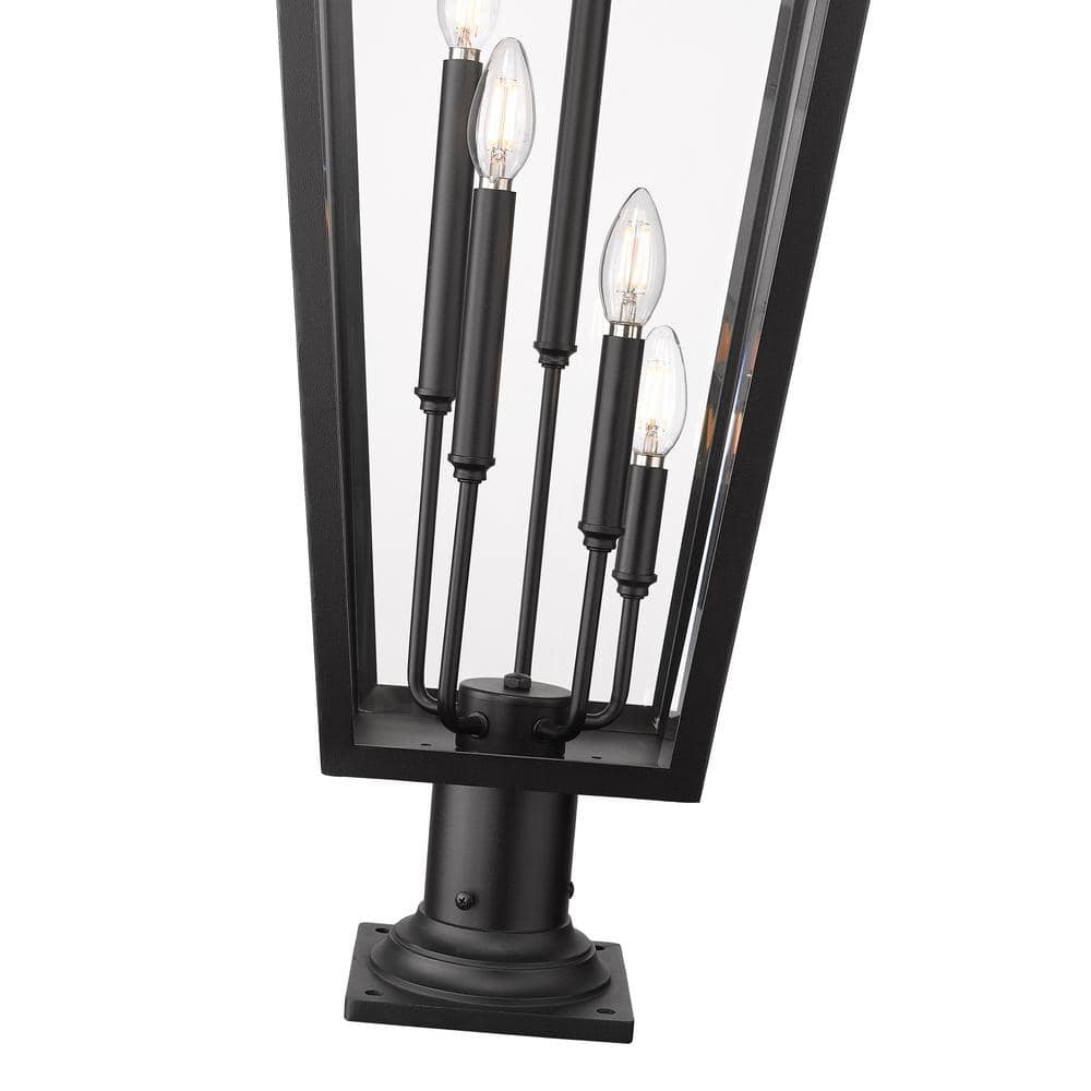 Black Stainless Steel 5-Light Outdoor Pier Lantern