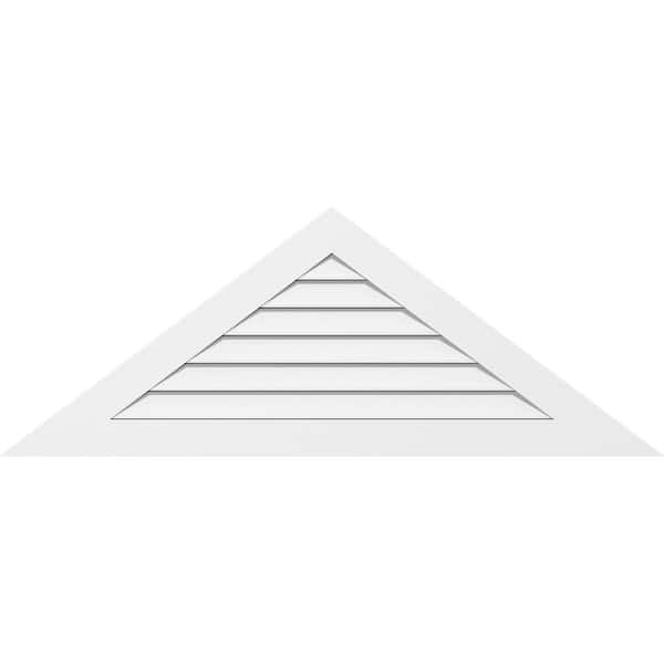 Ekena Millwork 64" x 29-3/8" Triangle Surface Mount PVC Gable Vent 11/12 Pitch: Functional with Standard Frame