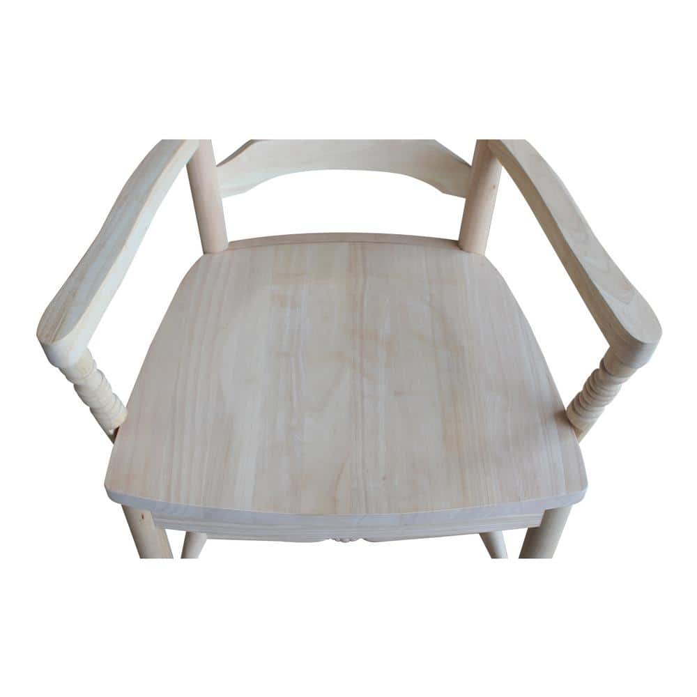 Traditional Sheafback Solid Wood Dining Chair in Unfinished Brown
