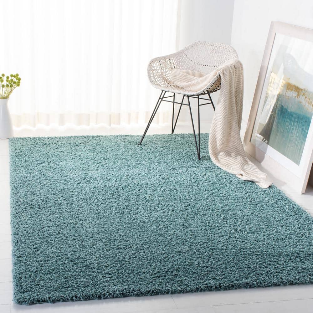 Aqua Bliss 59" Hand-Knotted Easy Care Shag Rug