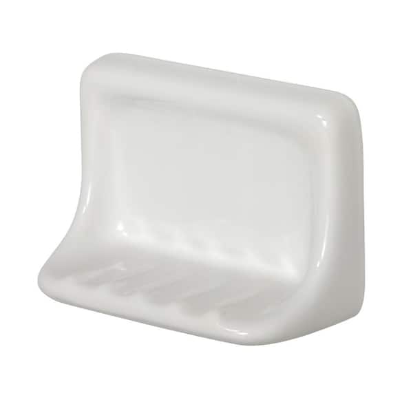 Daltile Restore 6 in. x 3 in. x 4 in. Glazed Ceramic Soap Dish in Bright White