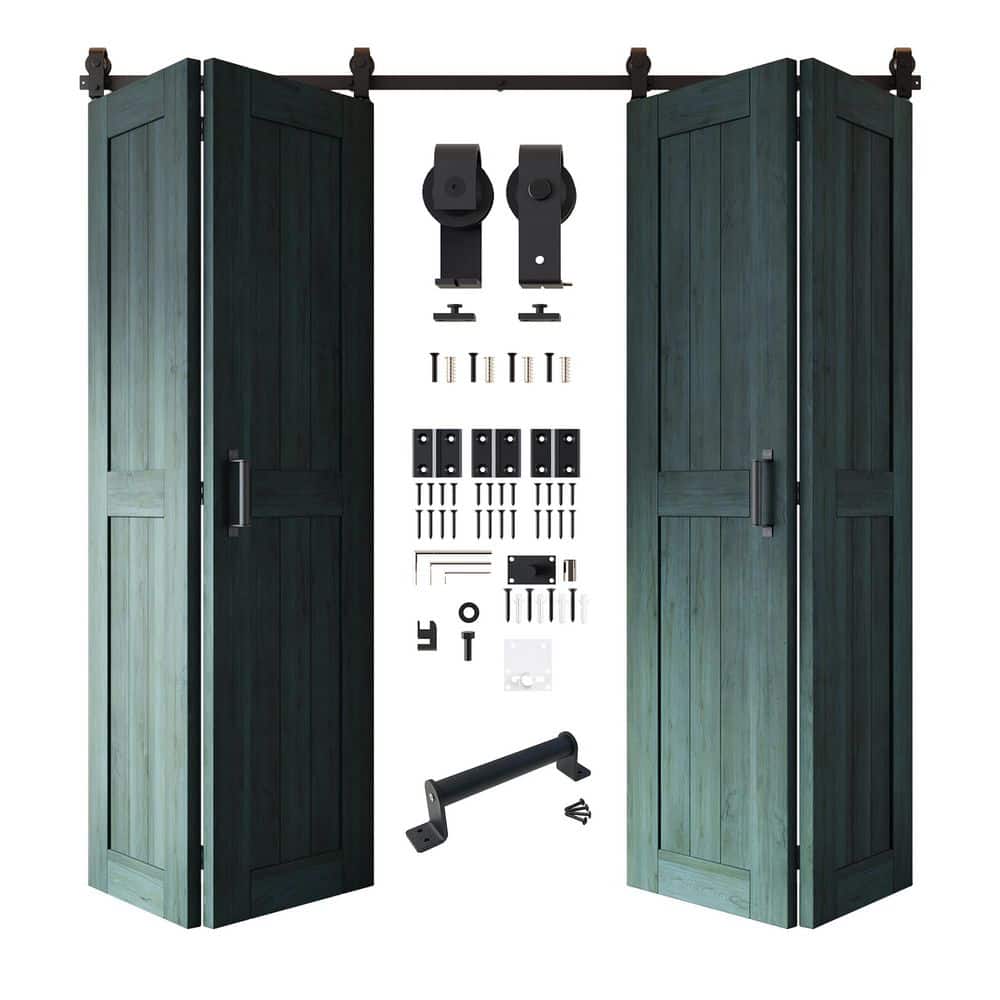 22 in. x 80 in. 5-in-1 Design Royal Pine Solid Core Double Pine Wood Bi-fold Door with T-Shape Roller Hardware Kit price history on PriceWatchPro