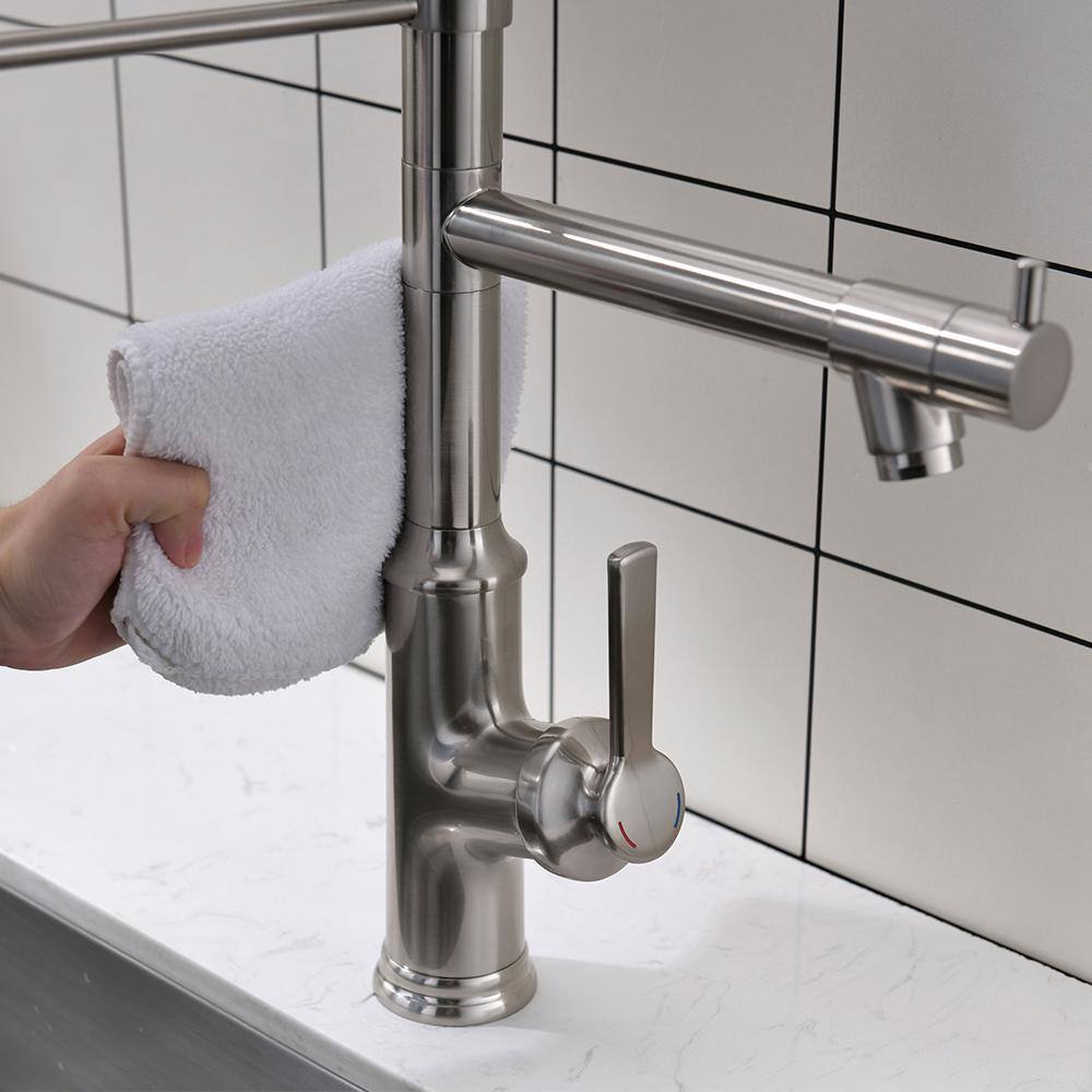 Brushed Nickel Stainless Steel Pull Down Kitchen Faucet