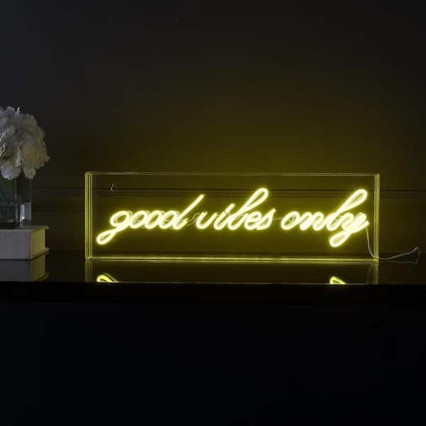 Purple Neon Sign Good Vibes Aesthetic Dimmable Light up 