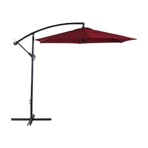9 ft. Cantilever Tilt Patio Umbrella in Wine Red