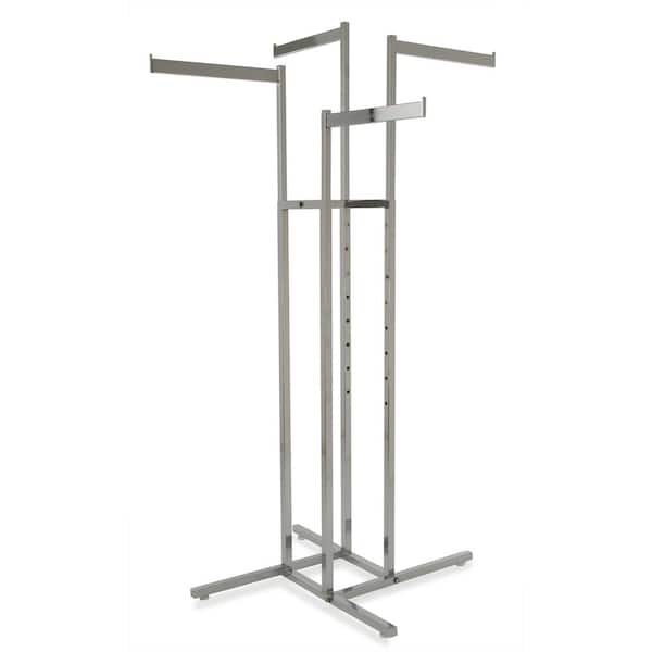 Econoco Chrome Steel 36 in. W x 72 in. H 4-Way Rack with Square Tubing Straight Arms
