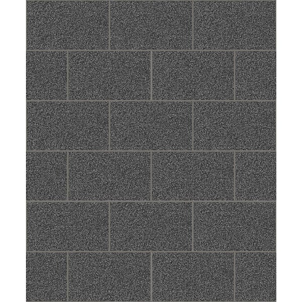 Crown Joan Black Tile Vinyl Peelable Wallpaper (Covers 56.4 sq. ft.)
