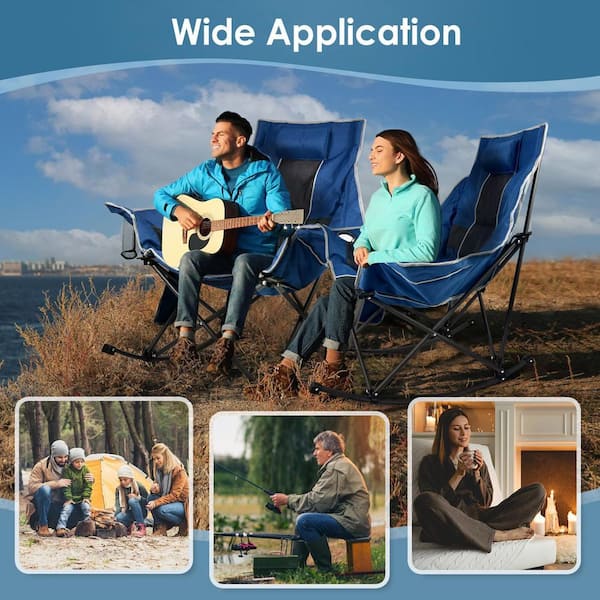 SEEUTEK Outdoor Patio Oversized Foldable Heated Rocking Camping