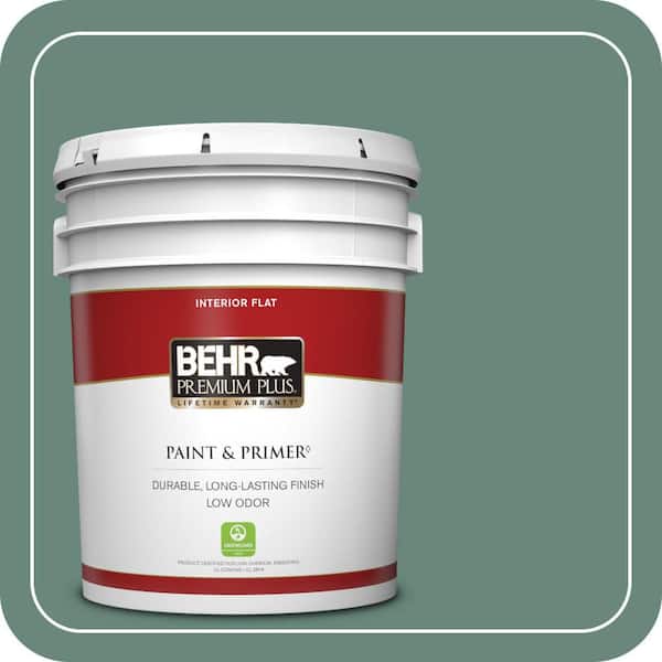 BEHR PREMIUM PLUS 5 gal. #470F-5 Garland Flat Low Odor Interior Paint & Primer