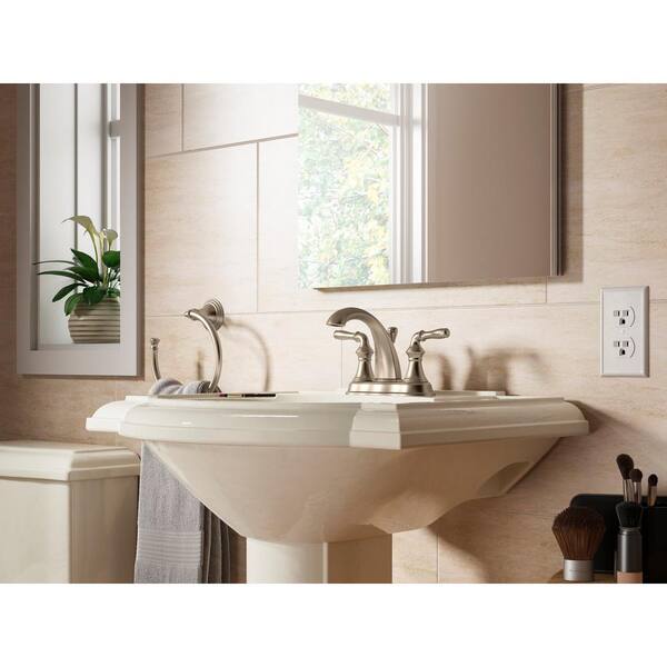 KOHLER Fairfax 4 in. Centerset 2-Handle Mid-Arc Water-Saving Bathroom Faucet in Oil-Rubbed Bronze
