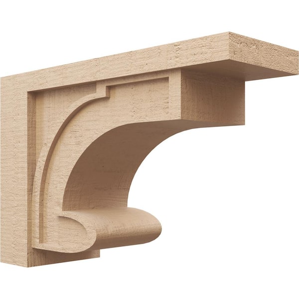 Ekena Millwork 9 in. x 18 in. x 27 in. Classic Alma Rough Cedar Woodgrain TimberThane Corbel, Primed Tan