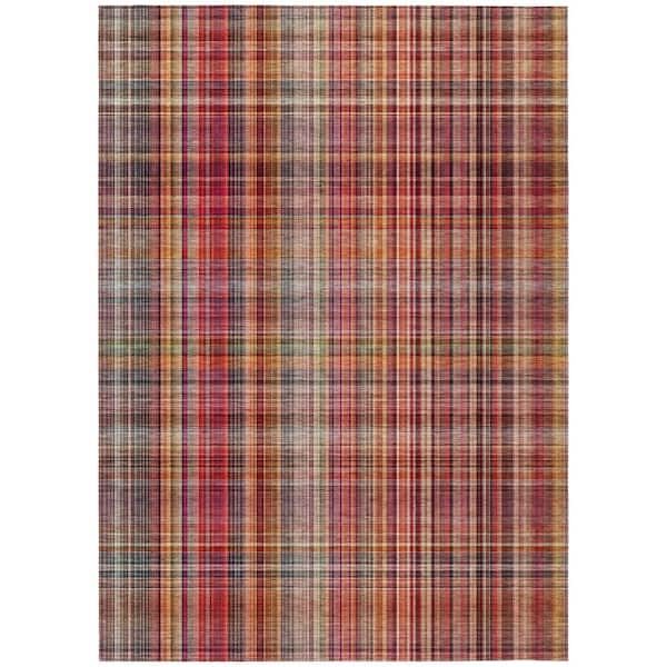 Chantille ACN541 Red 9 ft. x 12 ft. Machine Washable Indoor/Outdoor Geometric Area Rug
