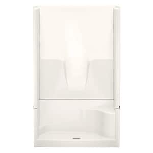 Remodeline 48 in. x 34 in. x 76 in. 4-Piece Shower Stall with Right Seat and Center Drain in Bone