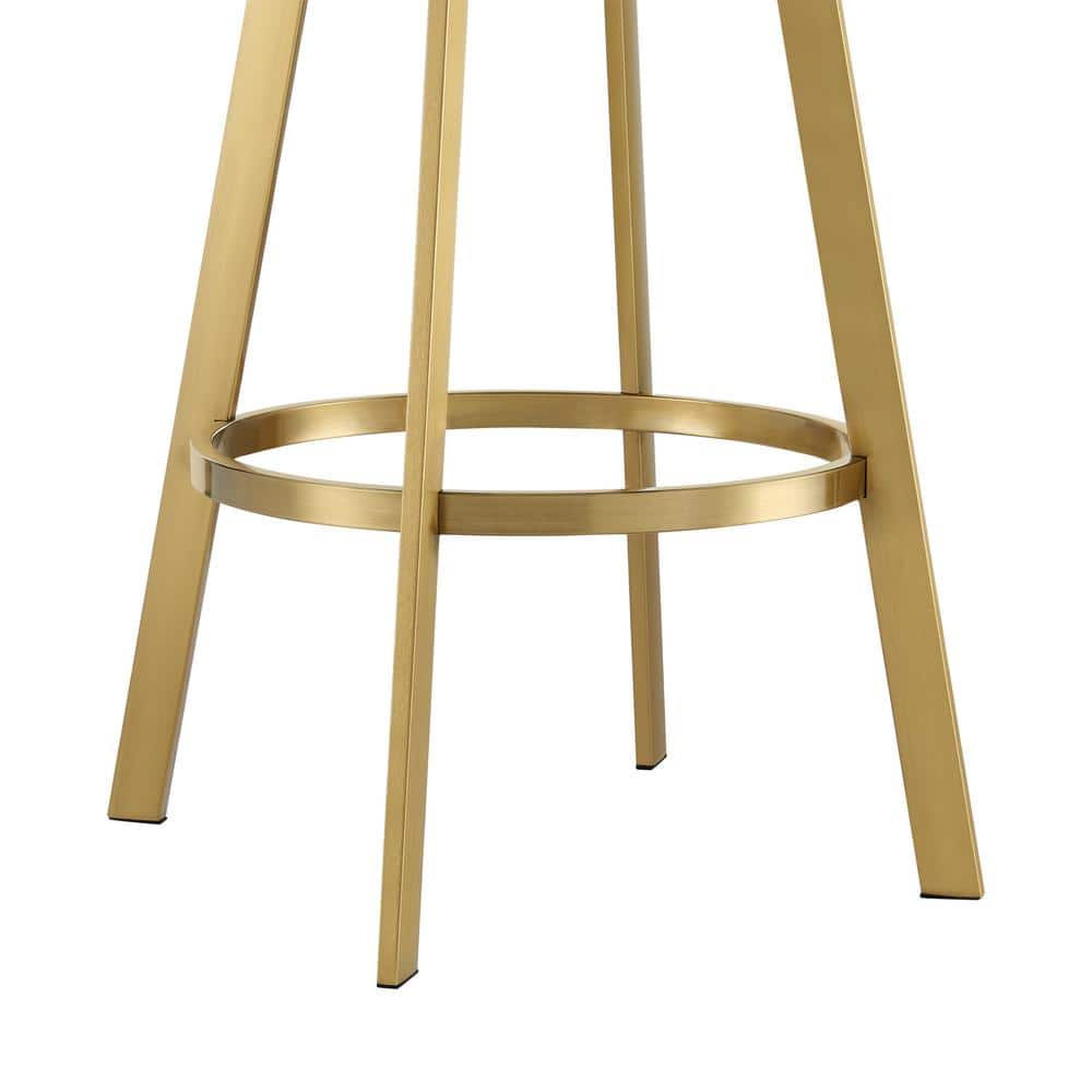 Chelsea 26" Taupe Swivel Counter Stool with Gold Metal Frame