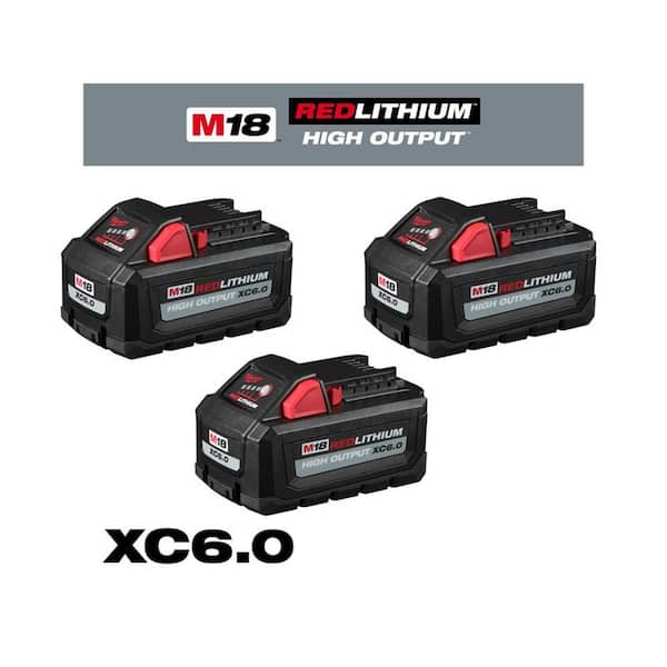 M18 18-Volt Lith-Ion High Output 6. 0Ah Battery Pack (3-Pack)
