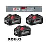Milwaukee M18 18-Volt Lith-Ion High Output 6. 0Ah Battery Pack (3-Pack) 48-11-1862-48-11-1865