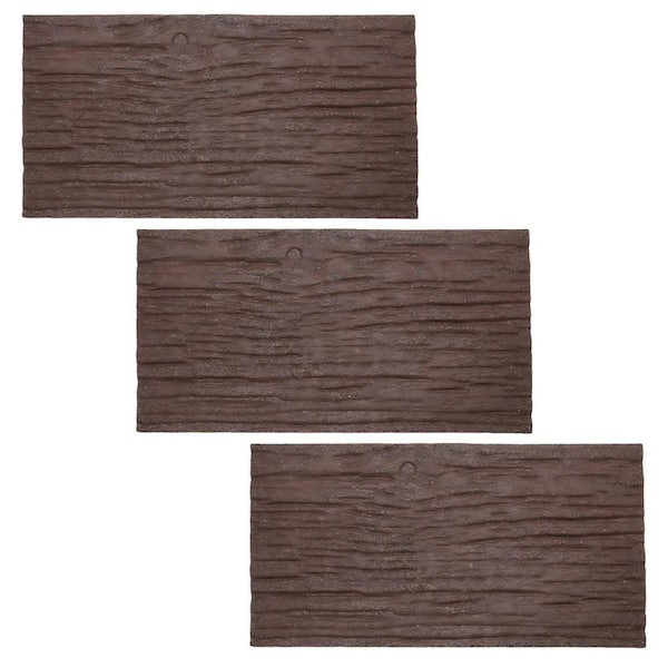 3 Pack 23.6 in. x 11.8 in. Recycled Rubber Stepping Stones Outdoor, Outdoor Garden Pavers for Walkway, Brown