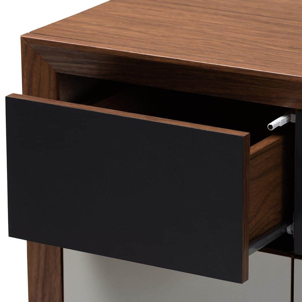 Svante Mid-Century Walnut Finish 6-Drawer Chest with Gray Gradient