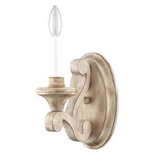 13.3 in. 1-Light Antique White Modern Wall Sconce with Standard Shade