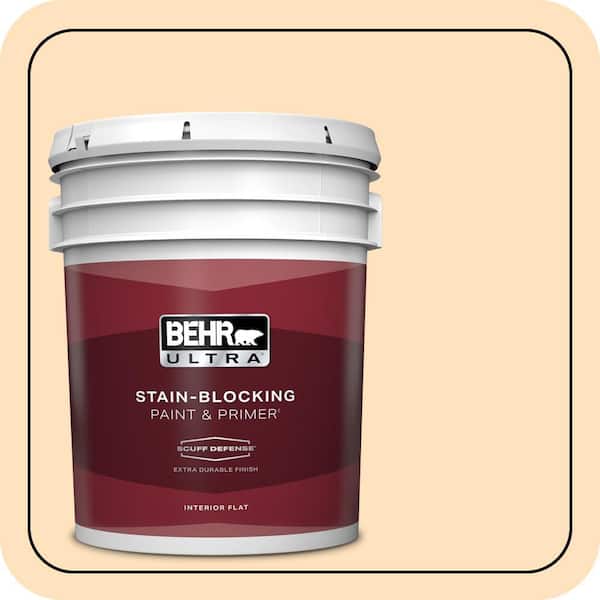 BEHR ULTRA 5 gal. #310C-2 Orange Glow Extra Durable Flat Interior Paint & Primer