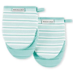 Albany Cotton Mineral Water Aqua Mini Oven Mitt Set (2-Pack)