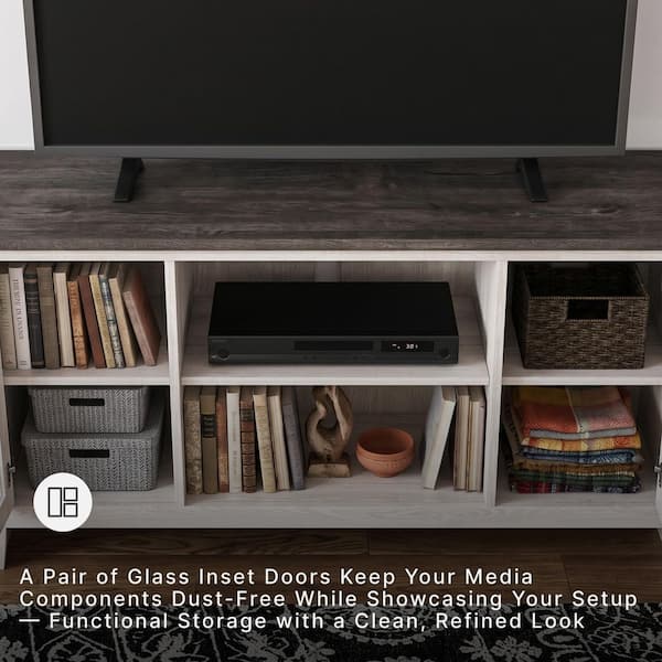 Signature DESIGN BY ASHLEY Dorrinson White/Gray TV Stand Fits TV's