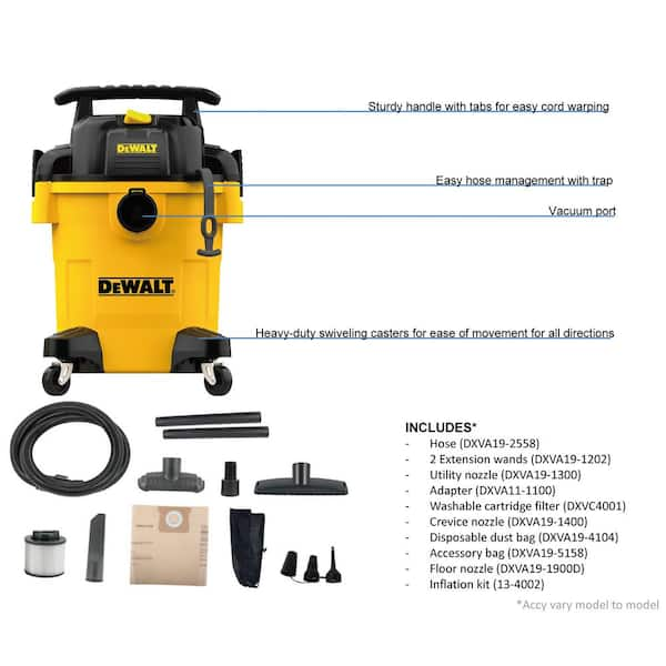 DEWALT 6 Gal. Poly Wet/Dry Vacuum DXV06PL - The Home Depot