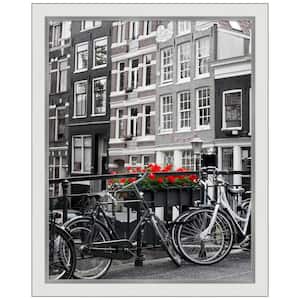 Eva White Silver Narrow Picture Frame Opening Size 22 x 28 in.